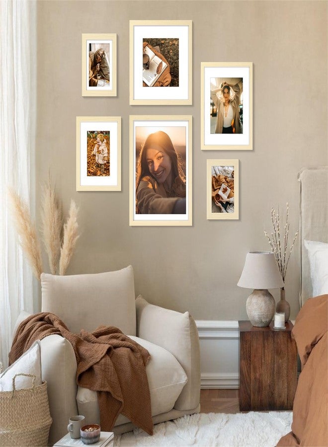 Vittanly إطار صور فيتانلي مقاس 11×14 بوصة، لعرض صور مقاس 8×10 بوصة مع حافة داخلية أو 11×14 بوصة بدون حافة داخلية، مصنوع من الخشب المصنّع مع زجاج شبكي مقاوم للكسر، إطار صور للتعليق على الحائط، لون طبيعي، عبوة واحدة - Image 3